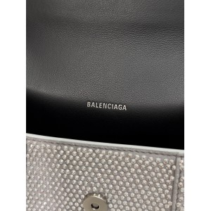 Balenciaga hourglass 19x13x18cm crystals silver grey Bags