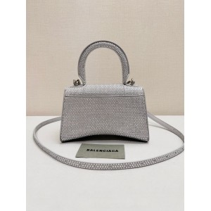Balenciaga hourglass 19x13x18cm crystals silver grey Bags