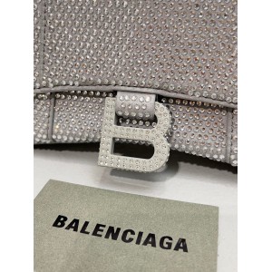Balenciaga hourglass 19x13x18cm crystals silver grey Bags