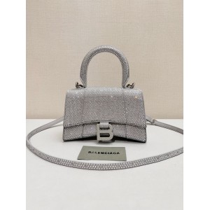 Balenciaga hourglass 19x13x18cm crystals silver grey Bags
