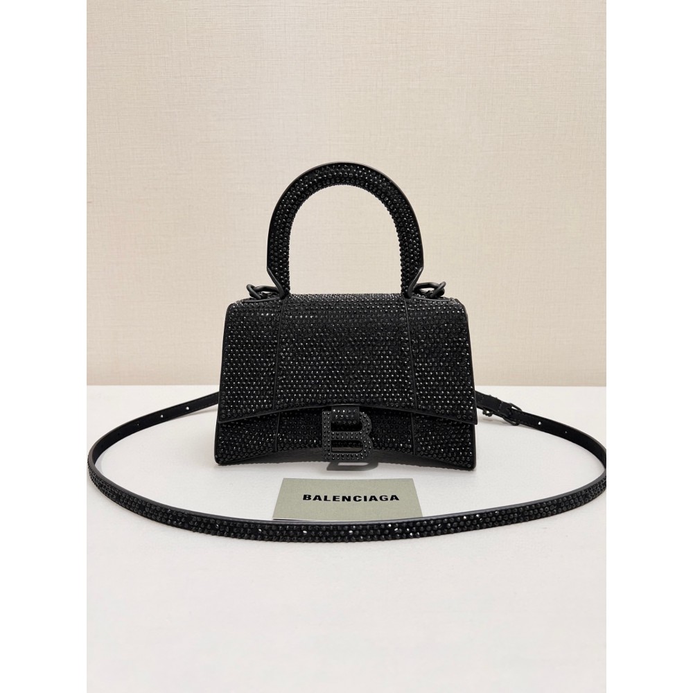 Balenciaga hourglass 19x13x18cm crystals black Bags