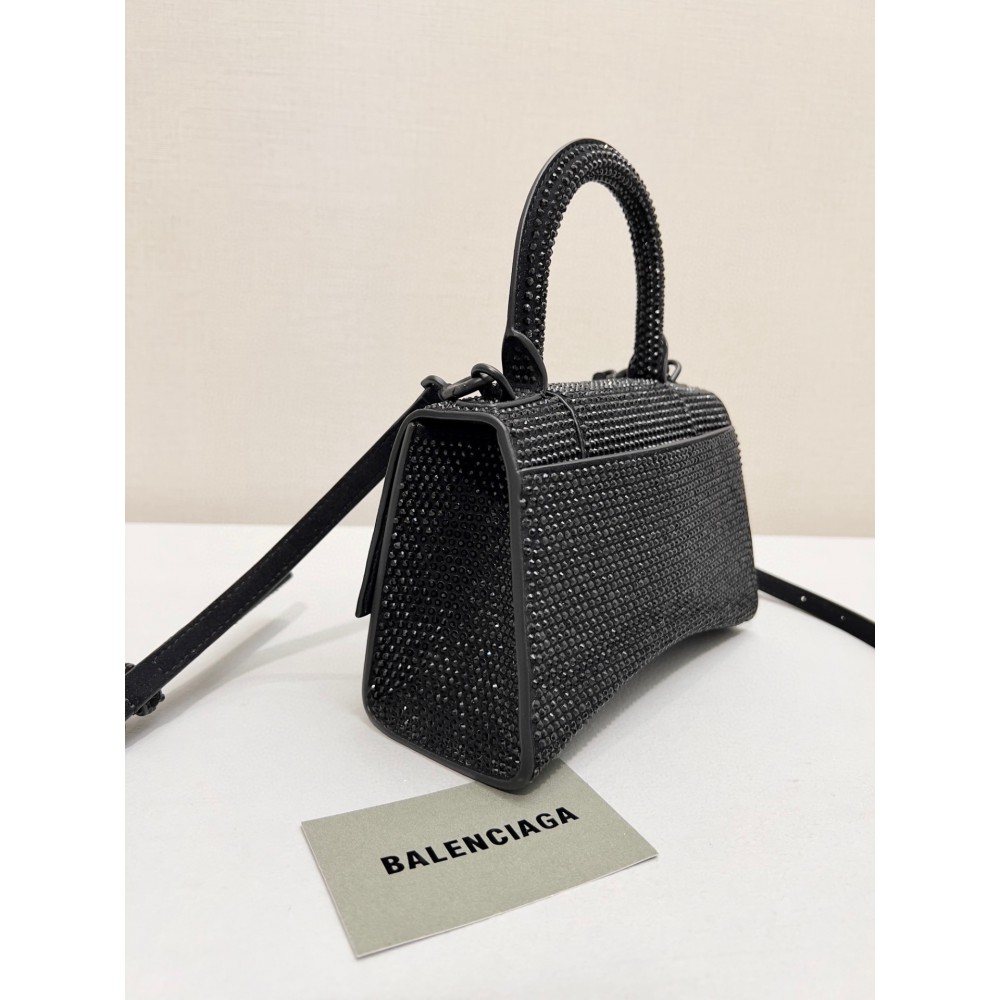 Balenciaga hourglass 19x13x18cm crystals black Bags