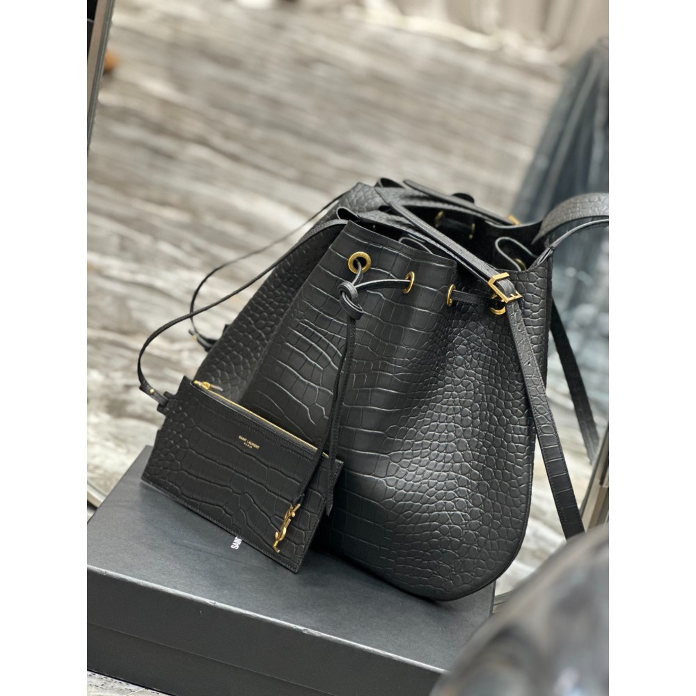 Ysl PARIS VII LARGE FLAT HOBO BAG IN CROCO LEATHER 44 X 33 X 2 CM Bags