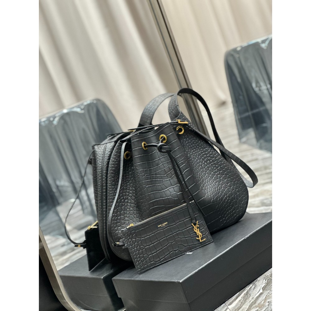 Ysl PARIS VII LARGE FLAT HOBO BAG IN CROCO LEATHER 44 X 33 X 2 CM Bags