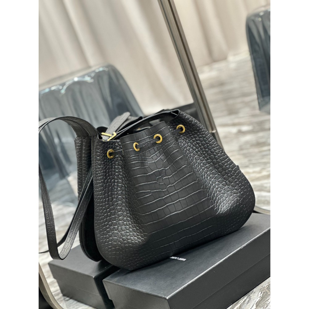 Ysl PARIS VII LARGE FLAT HOBO BAG IN CROCO LEATHER 44 X 33 X 2 CM Bags