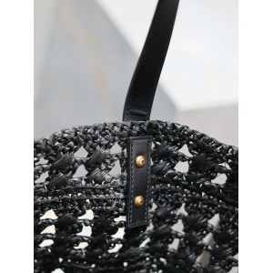 Ysl raffia tote bag black 55×31×28cm Bags