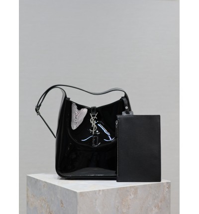 Ysl le 5a7 23×22×8.5cm black in pattent leather