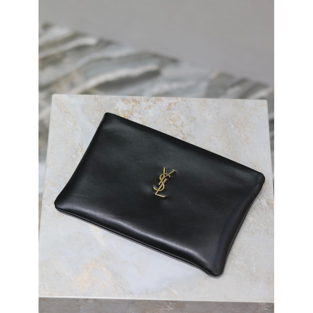 Ysl CALYPSO SMALL POUCH IN LAMBSKIN 23x16cm 