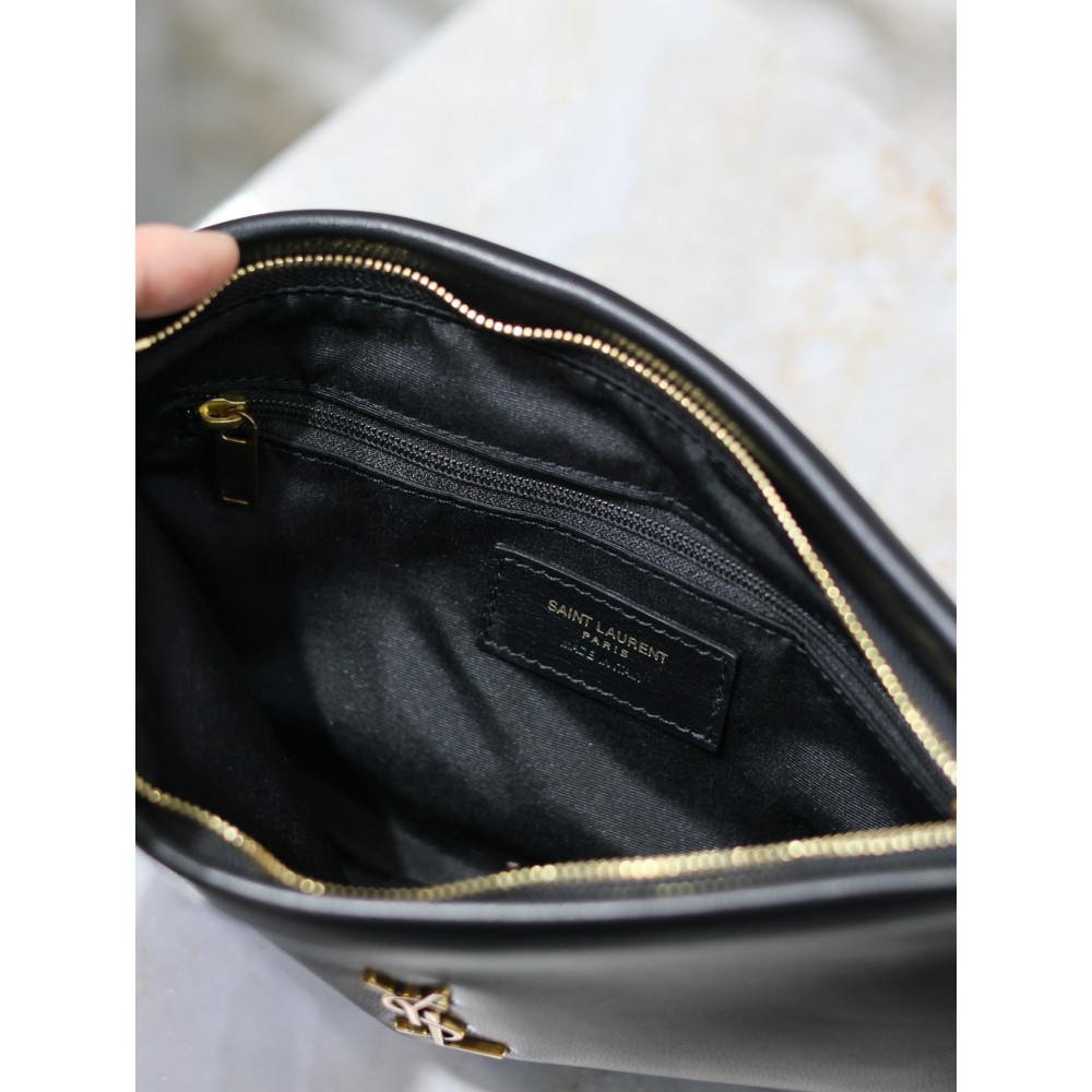 Ysl CALYPSO SMALL POUCH IN LAMBSKIN 23x16cm 