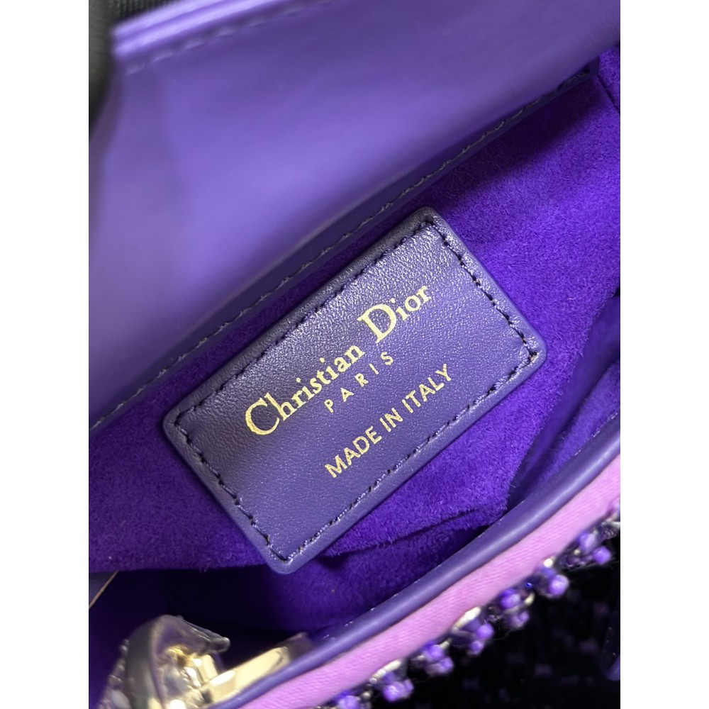 Dior S0856 MICRO LADY BAG Limited edition handmade 12 x 10.2 x 5 purple Bags