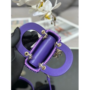 Dior S0856 MICRO LADY BAG Limited edition handmade 12 x 10.2 x 5 purple Bags