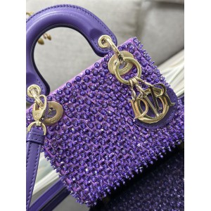 Dior S0856 MICRO LADY BAG Limited edition handmade 12 x 10.2 x 5 purple Bags