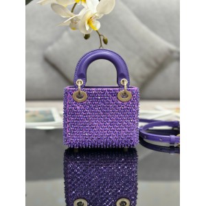 Dior S0856 MICRO LADY BAG Limited edition handmade 12 x 10.2 x 5 purple Bags