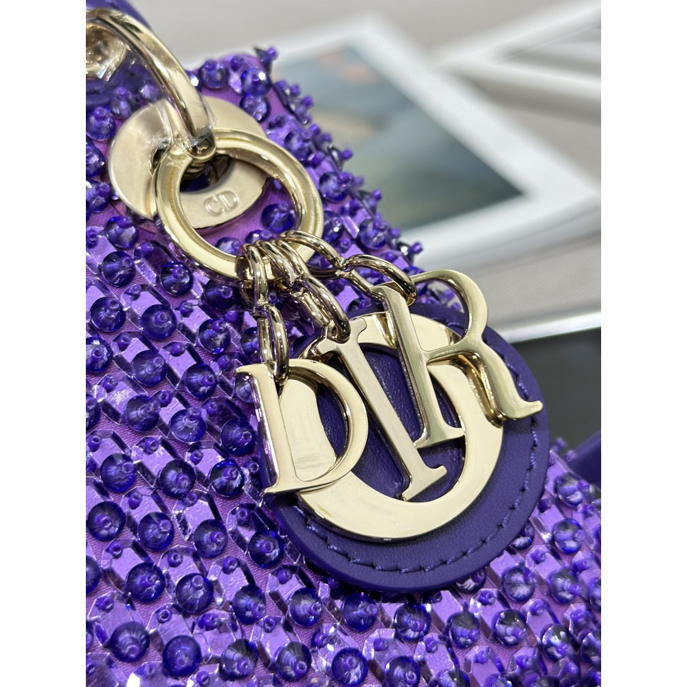 Dior S0856 MICRO LADY BAG Limited edition handmade 12 x 10.2 x 5 purple Bags