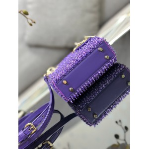 Dior S0856 MICRO LADY BAG Limited edition handmade 12 x 10.2 x 5 purple Bags
