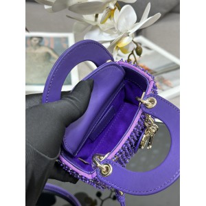 Dior S0856 MICRO LADY BAG Limited edition handmade 12 x 10.2 x 5 purple Bags