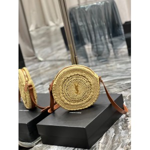 YSL 685601 Saint Laurent Sac Round Raffia Bag 21×21×4cm Bags