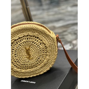 YSL 685601 Saint Laurent Sac Round Raffia Bag 21×21×4cm Bags