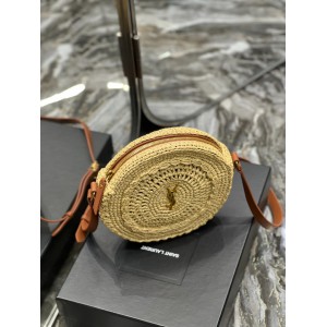 YSL 685601 Saint Laurent Sac Round Raffia Bag 21×21×4cm Bags