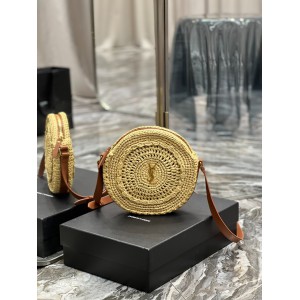 YSL 685601 Saint Laurent Sac Round Raffia Bag 21×21×4cm Bags