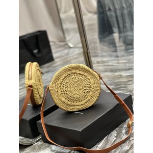 YSL 685601 Saint Laurent Sac Round Raffia Bag 21×21×4cm Bags
