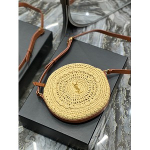 YSL 685601 Saint Laurent Sac Round Raffia Bag 21×21×4cm Bags