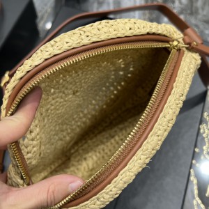YSL 685601 Saint Laurent Sac Round Raffia Bag 21×21×4cm Bags