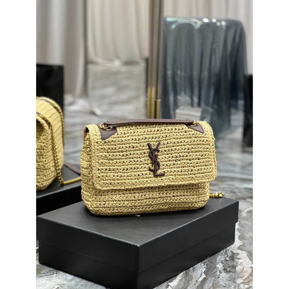 Ysl niki raffia bag 28x20.5cm Bags