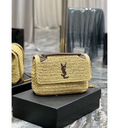 Ysl niki raffia bag 28x20.5cm