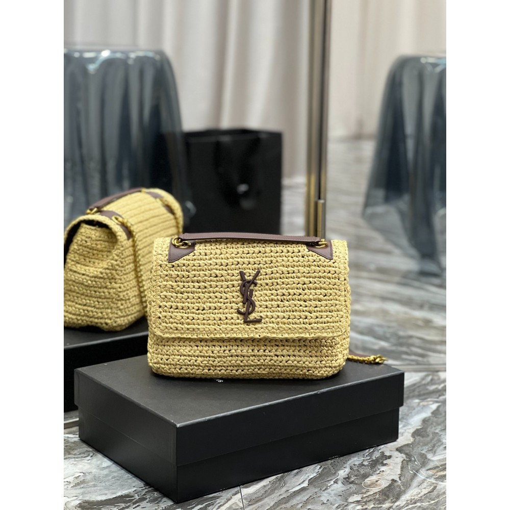 Ysl niki raffia bag 28x20.5cm Bags