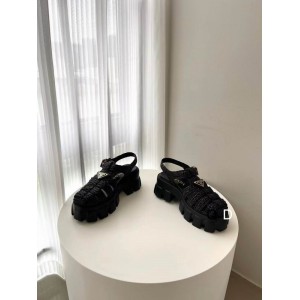 Prada raffia sandals 36-42 black Shoes