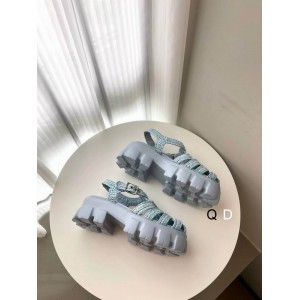 Prada raffia sandals 36-42 blue light Shoes