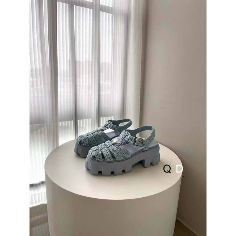Prada raffia sandals 36-42 blue light Shoes