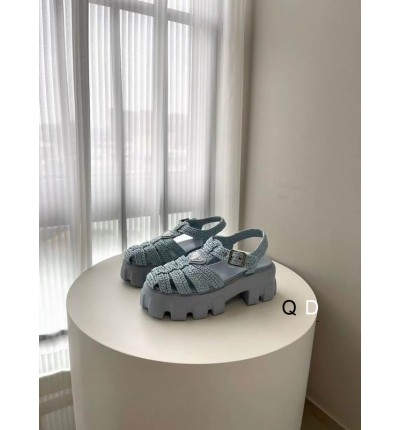 Prada raffia sandals 36-42 blue light
