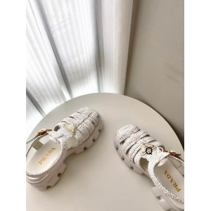 Prada raffia sandals 36-42 white Shoes