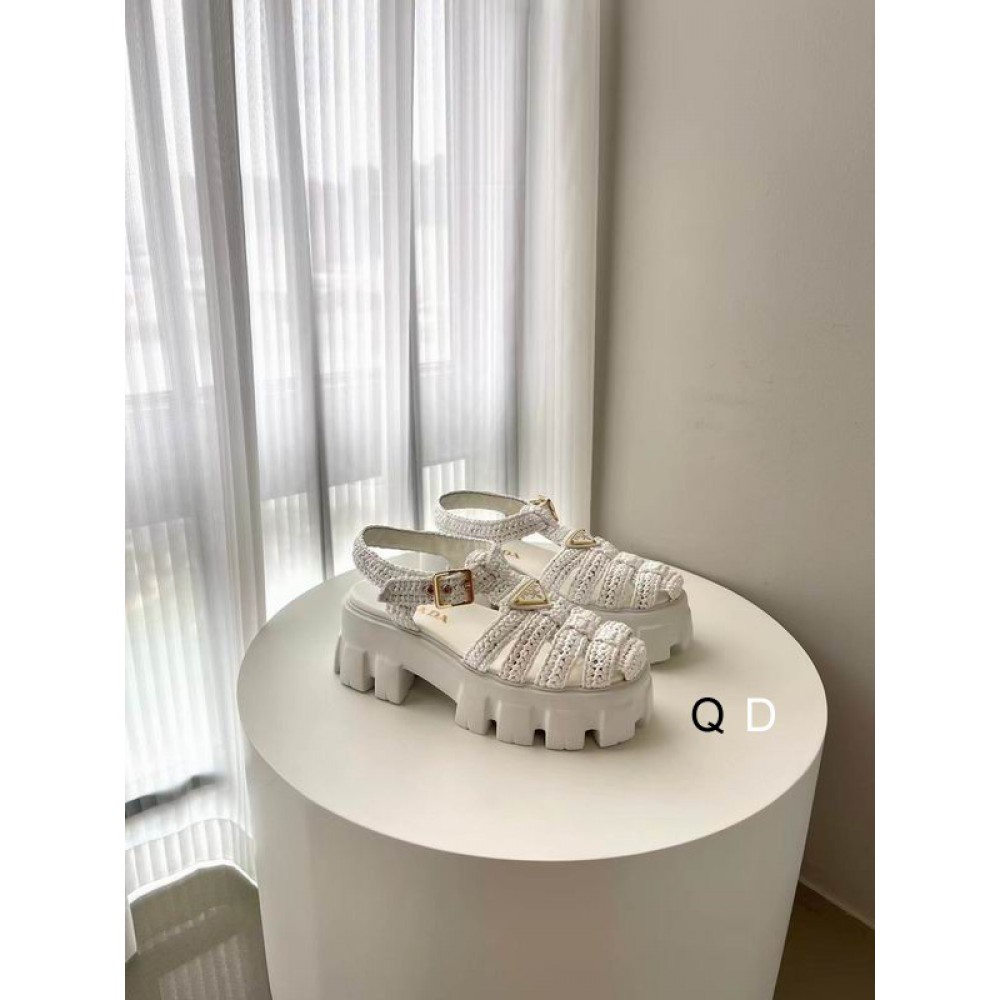 Prada raffia sandals 36-42 white Shoes