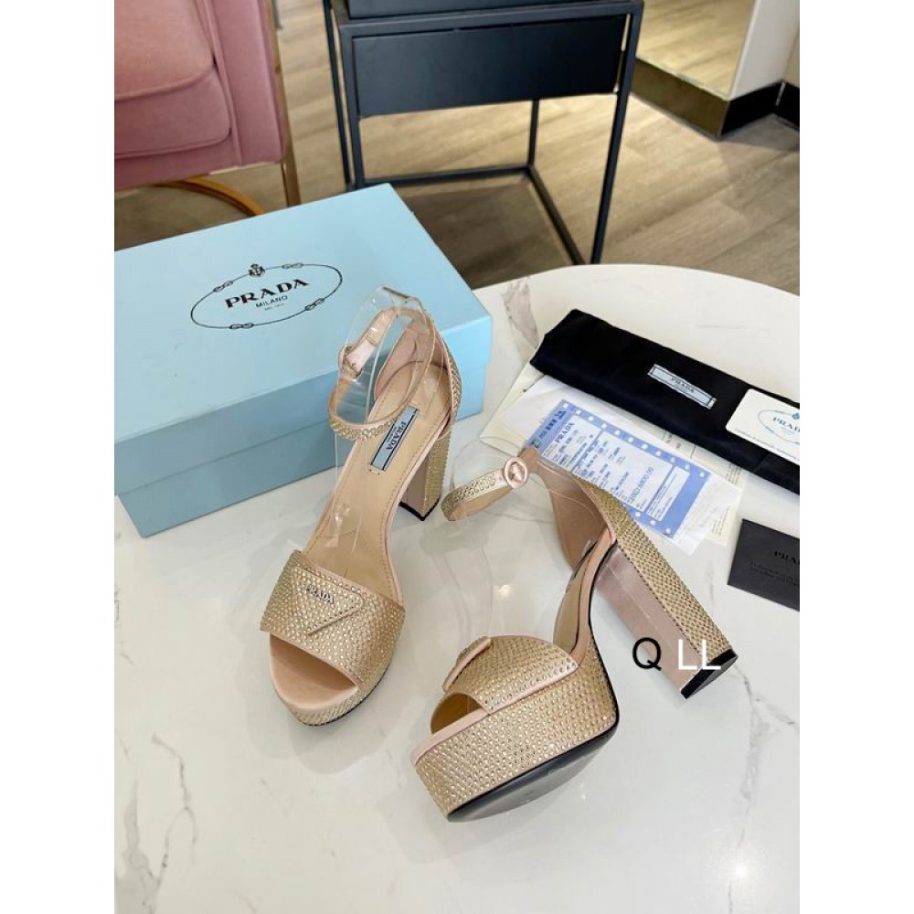 Prada high heel 13cm crystals beige 36-42 Shoes