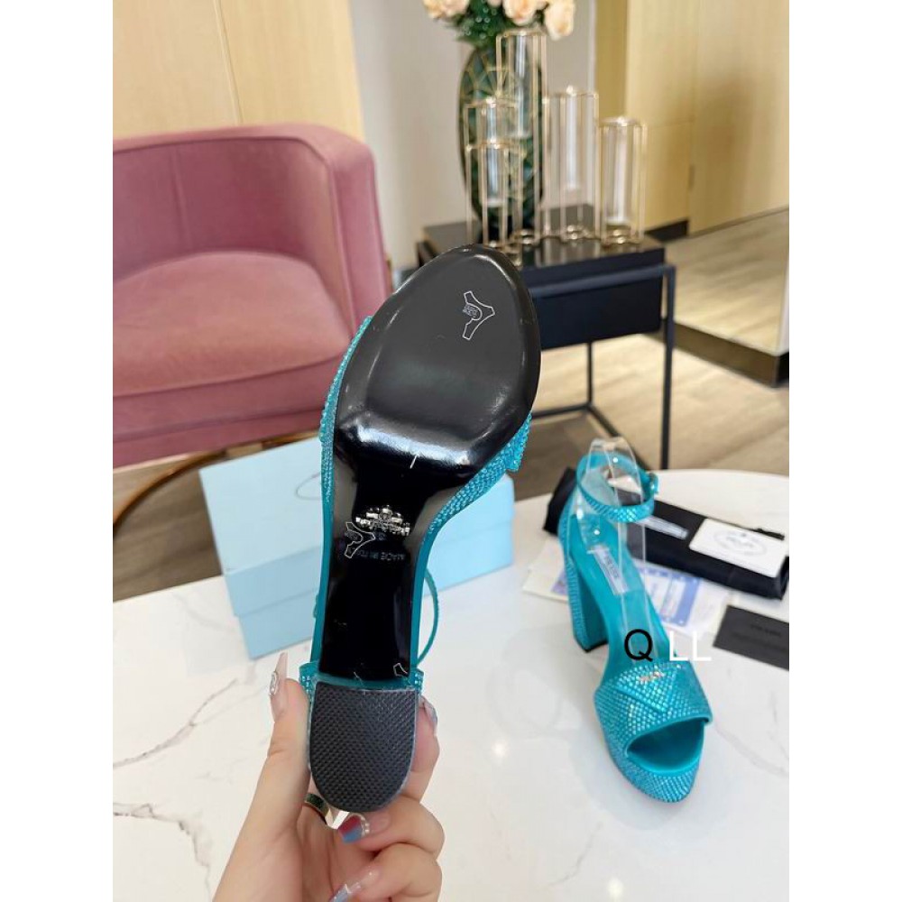 Prada high heel 13cm crystals blue 36-42 Shoes