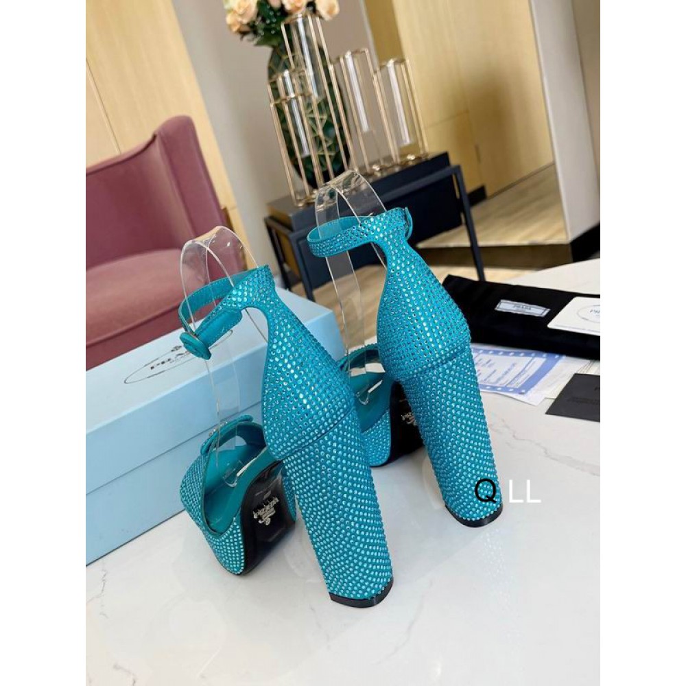 Prada high heel 13cm crystals blue 36-42 Shoes