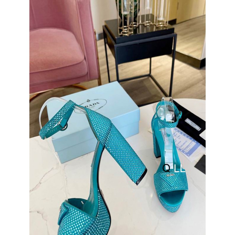 Prada high heel 13cm crystals blue 36-42 Shoes