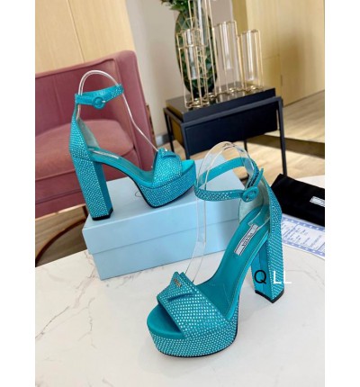 Prada high heel 13cm crystals blue 36-42