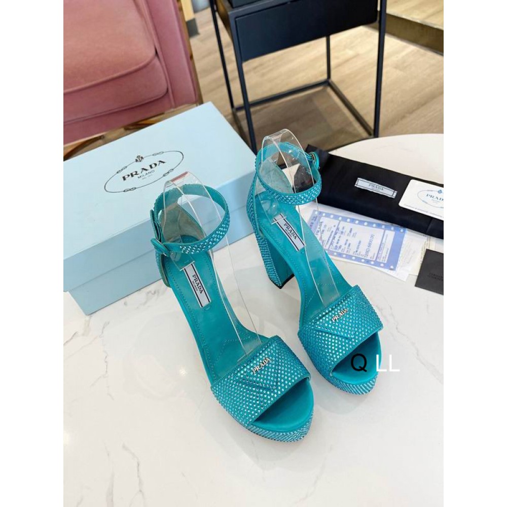 Prada high heel 13cm crystals blue 36-42 Shoes
