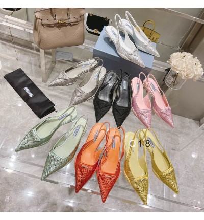 Prada slingback pumps 3cm cystals