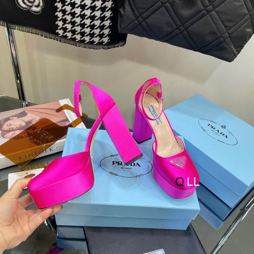 Prada sandals satin high 11cm fuschia 36-42 Shoes