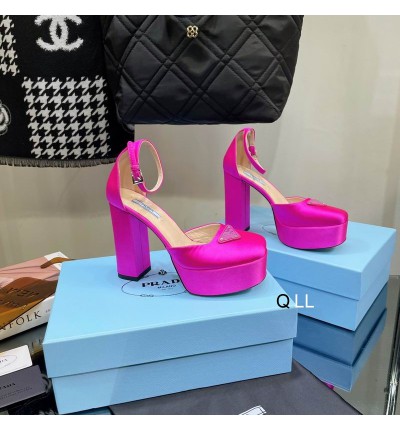 Prada sandals satin high 11cm fuschia 36-42