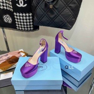 Prada sandals satin high 11cm purple 36-42 Shoes