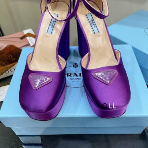 Prada sandals satin high 11cm purple 36-42 Shoes