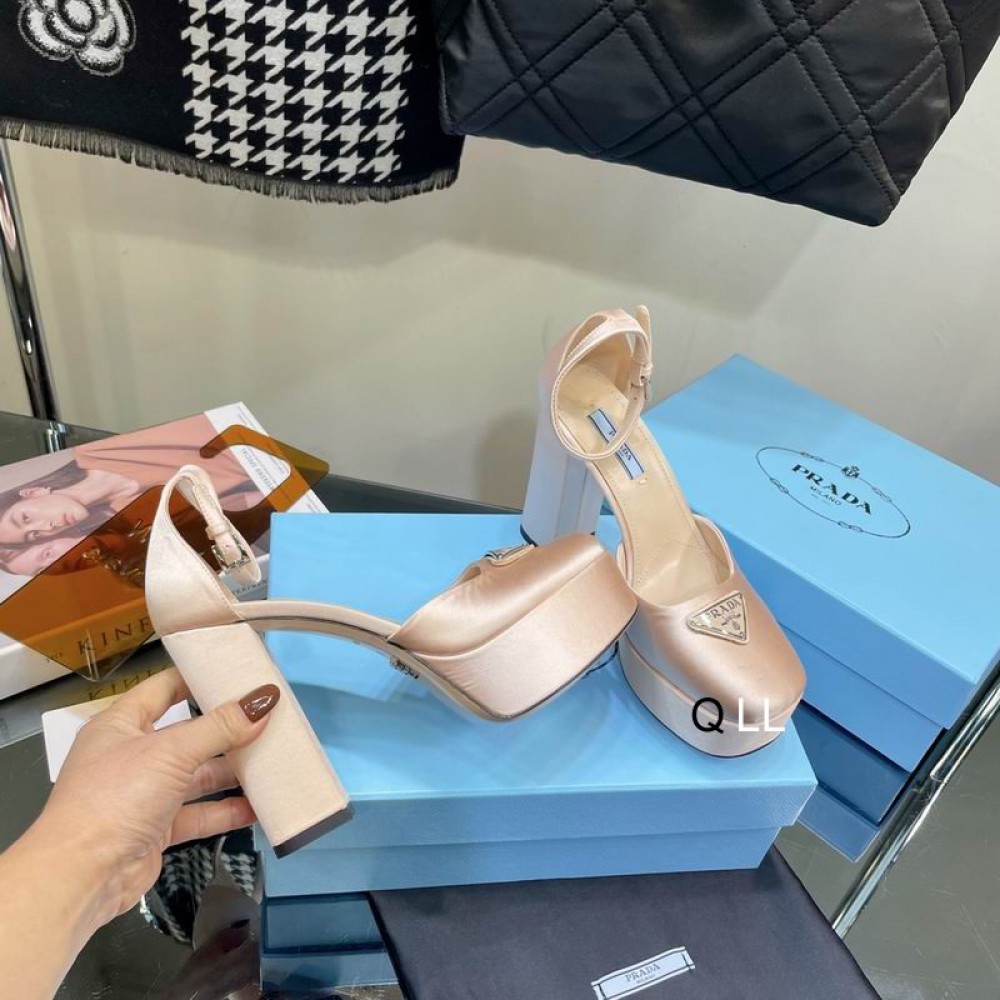 Prada sandals satin high 11cm beige 36-42 Shoes