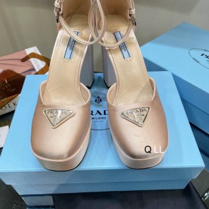Prada sandals satin high 11cm beige 36-42 Shoes