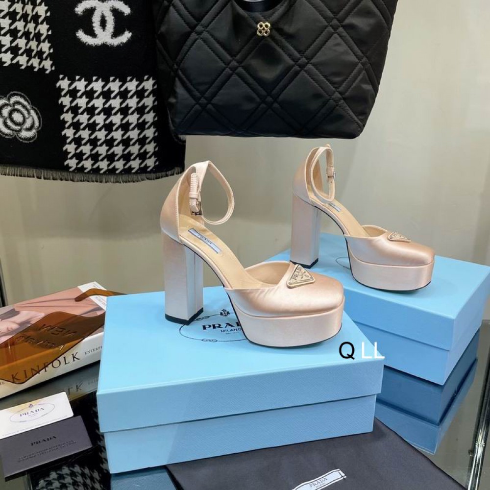 Prada sandals satin high 11cm beige 36-42 Shoes